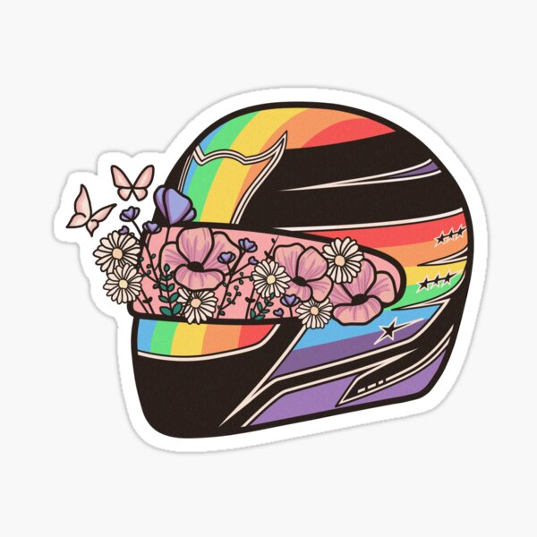 lewis' rainbow helmet Sticker