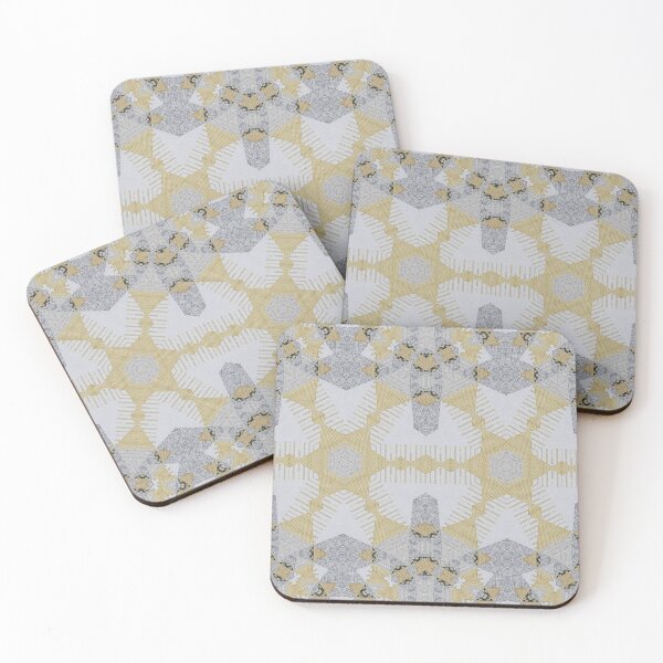 Item preview, Pastel Ochre Grey Retro Geometric 4 Woven  Texural Interior Wall Decor  designed and sold by Jenny Meehan Art Prints and Patterns  .