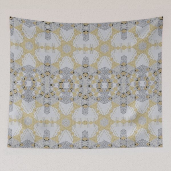 Item preview, Pastel Ochre Grey Retro Geometric 4 Woven  Texural Interior Wall Decor  designed and sold by Jenny Meehan Art Prints and Patterns  .