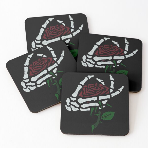 Item preview, skeleton hand holding a red rose designed and sold by bisly.