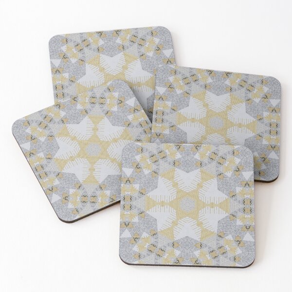 Item preview, Pastel Ochre Grey Retro Geometric 5 Woven  Texural Interior Wall Decor  designed and sold by Jenny Meehan Art Prints and Patterns  .