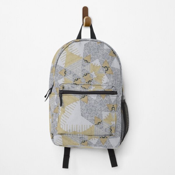 Item preview, Pastel Ochre Grey Retro Geometric 5 Woven  Texural Interior Wall Decor  designed and sold by Jenny Meehan Art Prints and Patterns  .