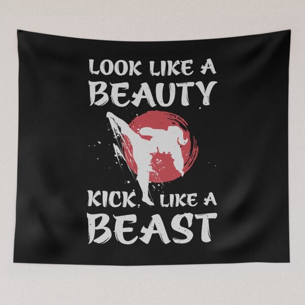 Item preview, Look Like A Beauty Kick Like A Beast Funny Karate Kickboxing designed and sold by willielmack.