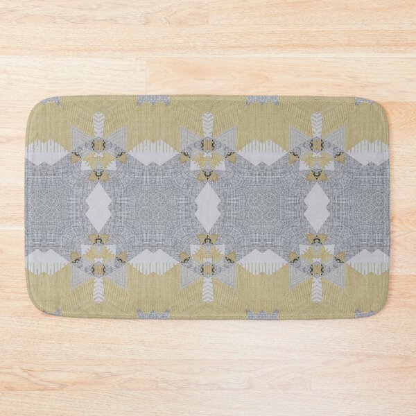 Item preview, Pastel Ochre Grey Retro Geometric 6 Woven  Texural Interior Wall Decor  designed and sold by Jenny Meehan Art Prints and Patterns  .