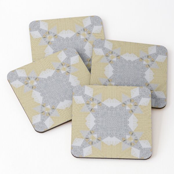 Item preview, Pastel Ochre Grey Retro Geometric 7 Woven  Texural Interior Wall Decor  designed and sold by Jenny Meehan Art Prints and Patterns  .