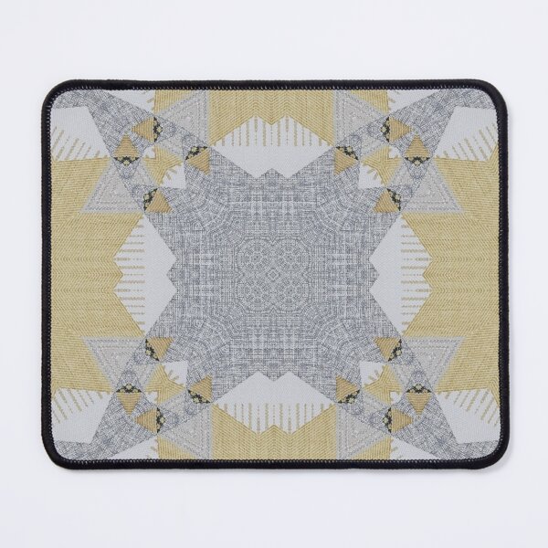 Item preview, Pastel Ochre Grey Retro Geometric 7 Woven  Texural Interior Wall Decor  designed and sold by Jenny Meehan Art Prints and Patterns  .