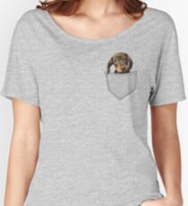 Taschen-Hundedachshund Baggyfit T-Shirt