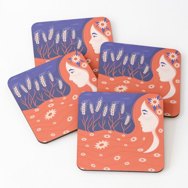 Item preview, Redhead Girl with Wheat Coming out of Her Hair - Demeter, Greek Goddess designed and sold by EliveraDesigns.