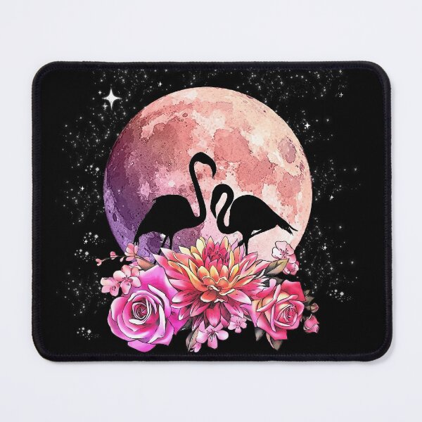 Item preview, watercolor Flowers pink moon and flamingo designed and sold by Collagedream.