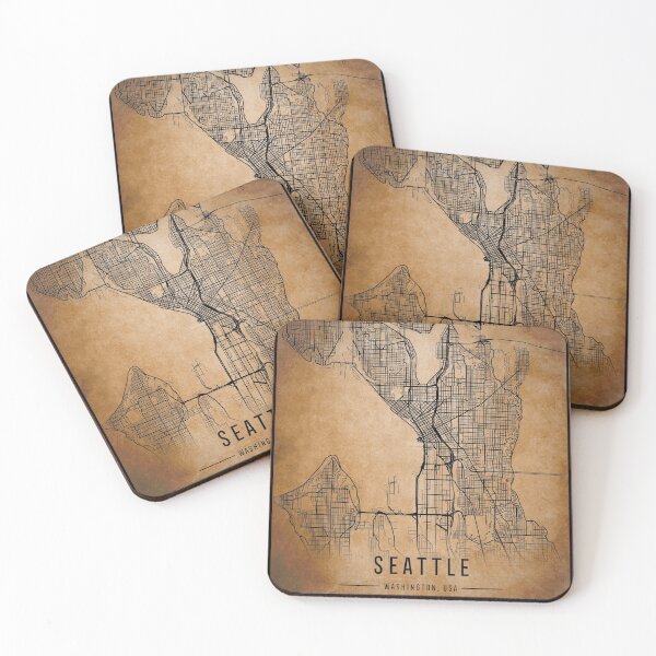 Item preview, Vintage map poster of Seattle, Washington designed and sold by ObviousArts.