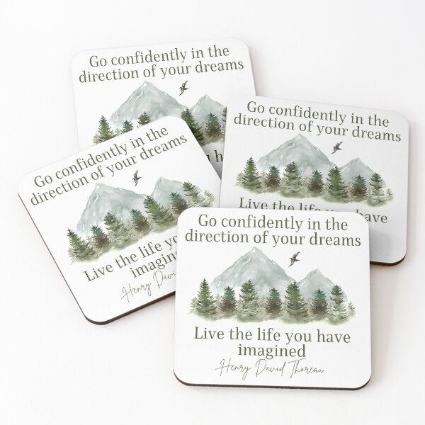 Item preview, Go confidently in the direction of your dreams, live the life you have imagined, Henry David Thoreau quote about life designed and sold by Auntieck.