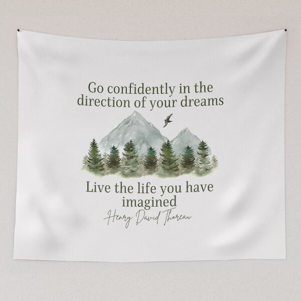 Item preview, Go confidently in the direction of your dreams, live the life you have imagined, Henry David Thoreau quote about life designed and sold by Auntieck.