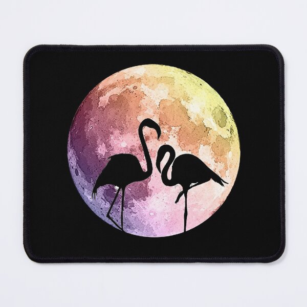 Item preview, watercolor moon and flamingo designed and sold by Collagedream.