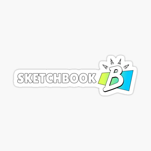Sketchbook B (Logo and Text) Sticker