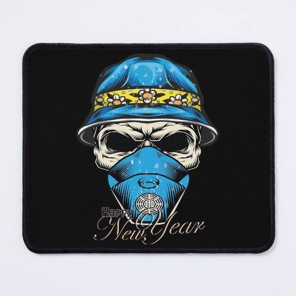 Item preview, Frohes neues Jahr Totenkopf Skelett gechillt mit Maske 2022 designed and sold by Joxxio.