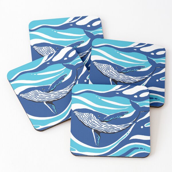 Item preview, The whale and the blue of the waves designed and sold by ArtOfClem.