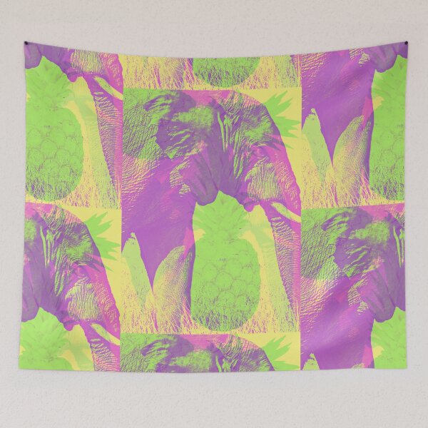Item preview, ELEFANT - ANIMAL ART - ART - COLLAGE - PINEAPPLE - COLORFUL designed and sold by Tropical Blood.