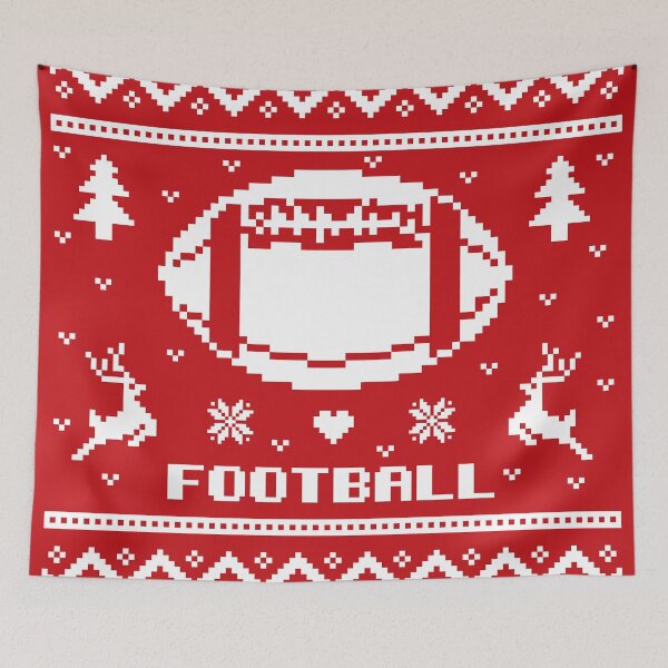 Item preview, Christmas American football gift white ugly lovely sweater,  funny sweater, pixel artwork, 8bitart,stocking filler ideas, knitted sweater, knitted jumper, crycru designed and sold by SGS-.
