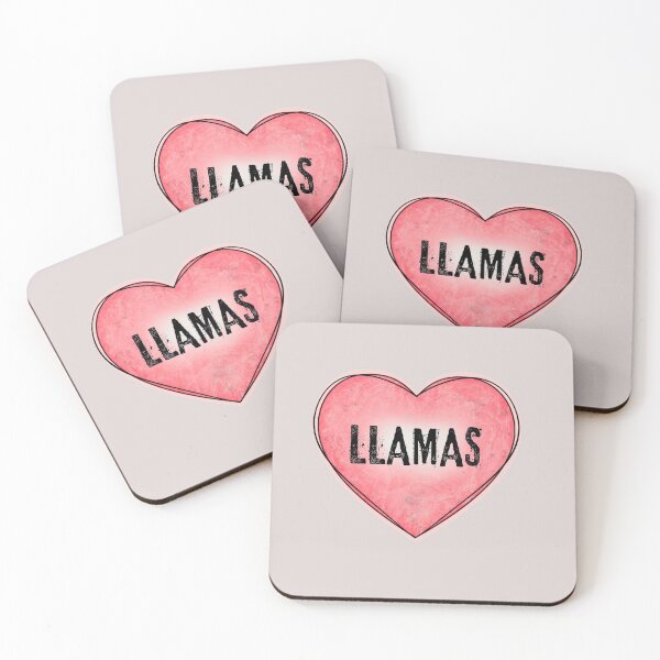 Item preview, Love Llamas  | Heart Vintage Pink Coral | Gift For Llama Lovers designed and sold by JooArtPrints  ★★★★★.