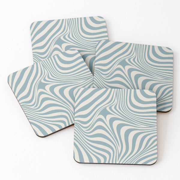 Item preview, Abstract Distorted Twisted Lines Neutral Blue Slate Blue Sage Blue and Cream designed and sold by polygem.