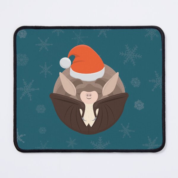 Item preview, Hibernating Christmas bat. Brown long-eared bat with Christmas hat designed and sold by MarisG.