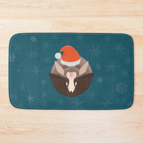 Item preview, Hibernating Christmas bat. Brown long-eared bat with Christmas hat designed and sold by MarisG.
