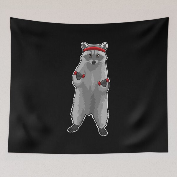 Item preview, Raccoon Bodybuilder Dumbbells Bodybuilding designed and sold by Snabdesign84.