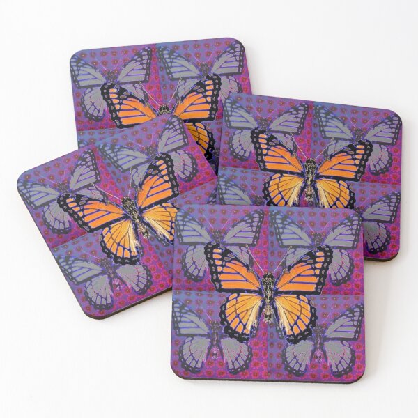 Item preview, MONARCH BUTTERFLIES DESIGN PURPLE-GRAY PATTERN ART  designed and sold by sharlesart.