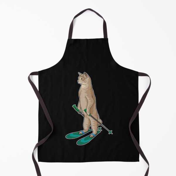 Item preview, Cat as Skier with Ski & Ski poles designed and sold by Snabdesign84.