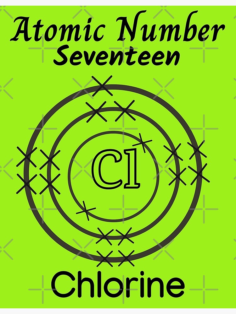 Disover Atomic number 17 Chlorine Science Chemistry Teacher Student Premium Matte Vertical Poster