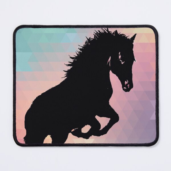 Item preview, Horse silhouette pink rainbow background designed and sold by BethSaltArt.