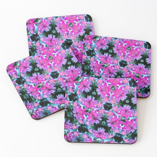 Item preview, flower kaleidoscope (111) - fuschia bromeliads designed and sold by expl-rations.