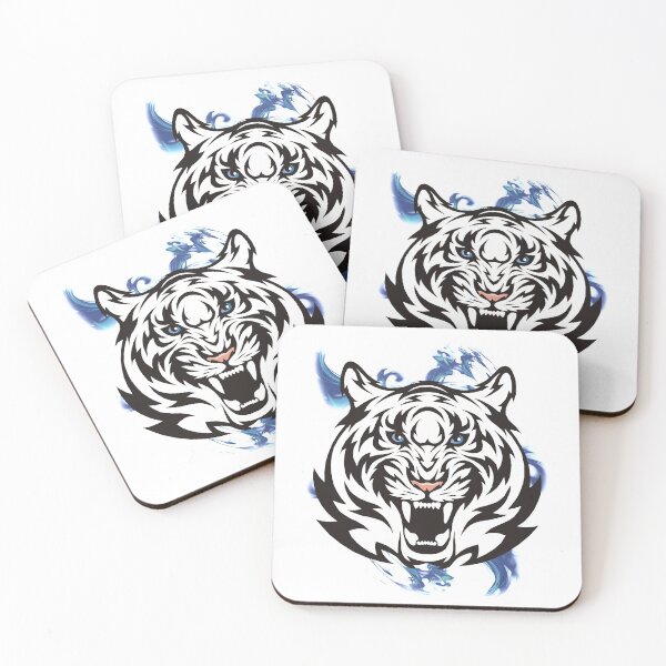 Item preview, White Tiger Head with Blue Eyes designed and sold by pixelspantry.