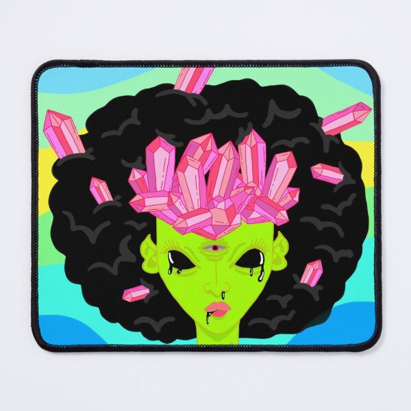 Item preview, Crystallized green Alien girl with fro and 3rd eye  designed and sold by VantaTheArtist.
