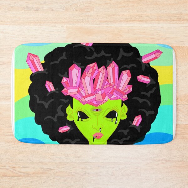 Item preview, Crystallized green Alien girl with fro and 3rd eye  designed and sold by VantaTheArtist.