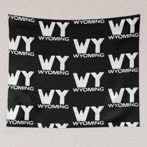 Item preview, WY Wyoming Vintage State Typography designed and sold by Creatively Torn.