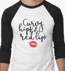 Curvy Hüften & Rote Lippen Baseballshirt für Männer