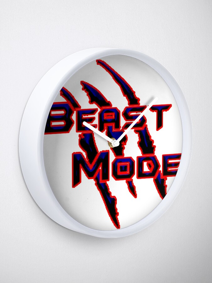 Beast Mode Logo Art Design Clock for Sale by Premium-Cart