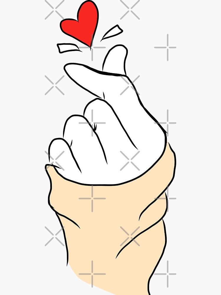 "K-drama finger love symbol" Sticker by Arida4 | Redbubble