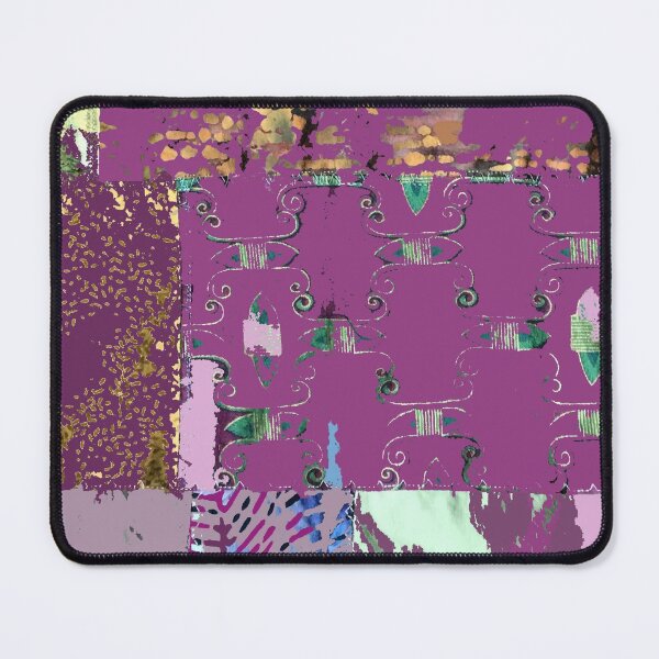 Item preview, Plum textiles, mixed media, fiber art, purple, pink, blue, lavender, orange, green designed and sold by djrunnels.