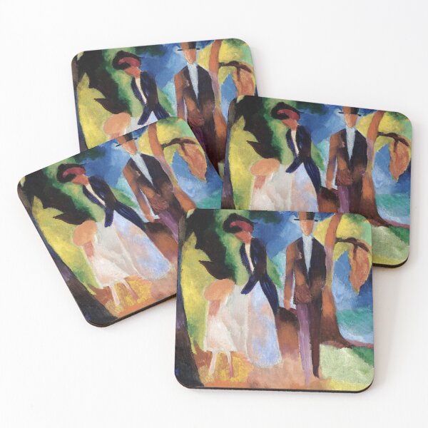 Item preview,  Expressionist Painting People by a Blue Lake (1913) By August Macke designed and sold by Designedbysm.