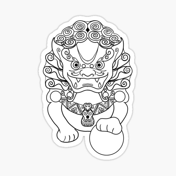 Sticker « Lion gardien de chien Fu », par Bergtag | Redbubble