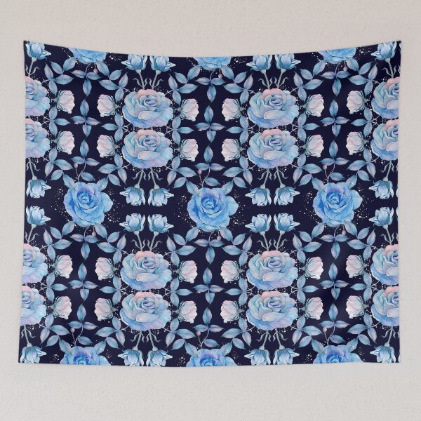Item preview, Blue Rose Floral Watercolor Painting  designed and sold by newburyboutique.