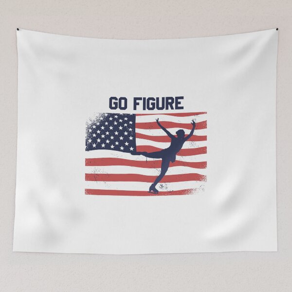 Item preview, Go Figure Ice Skate USA American Flag Skater Athlete Skating design designed and sold by CreatedByHeidi.