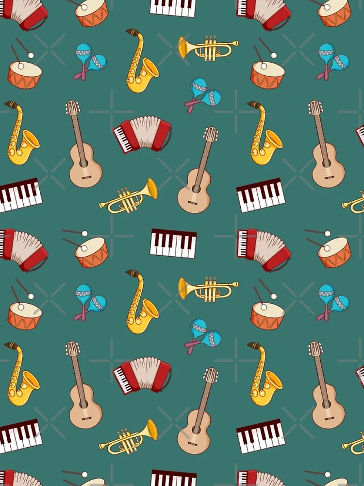 Thumbnail 4 of 4, iPhone Case, Instruments Pattern designed and sold by Drawingvild.