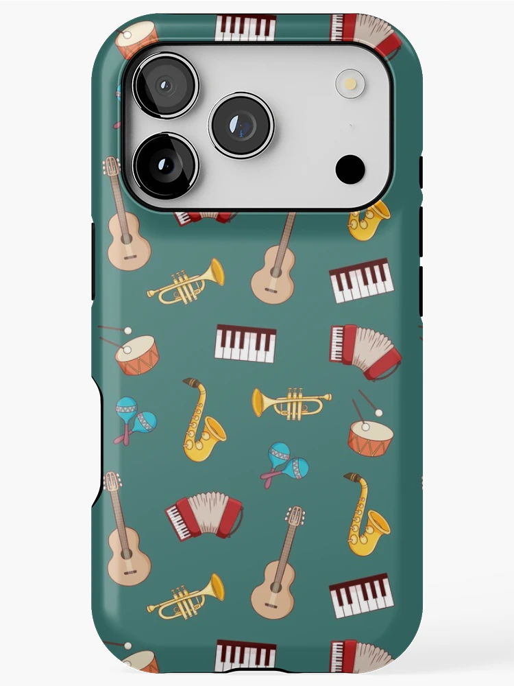 Thumbnail 1 of 4, iPhone Case, Instruments Pattern designed and sold by Drawingvild.
