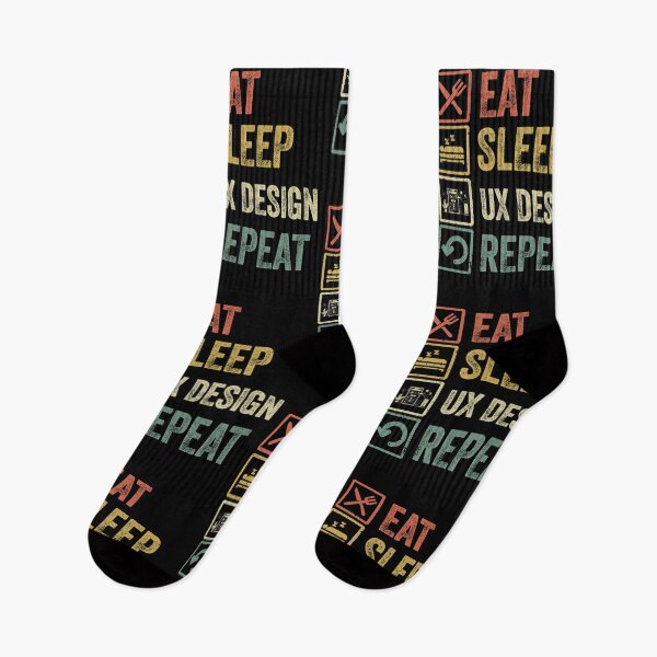 Item preview, Funny eat sleep ux design repeat retro vintage gift designed and sold by HN-ART.