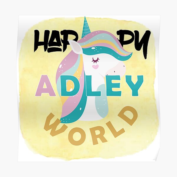"A for adley happy cute world" Poster for Sale by PastaPrint Redbubble