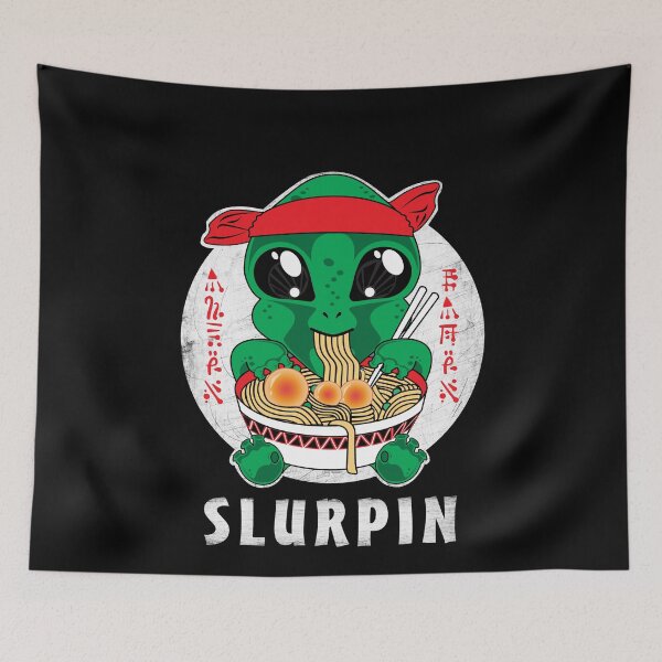 Item preview, Kawaii Alien Eating Ramen designed and sold by PEHardy-Designs.