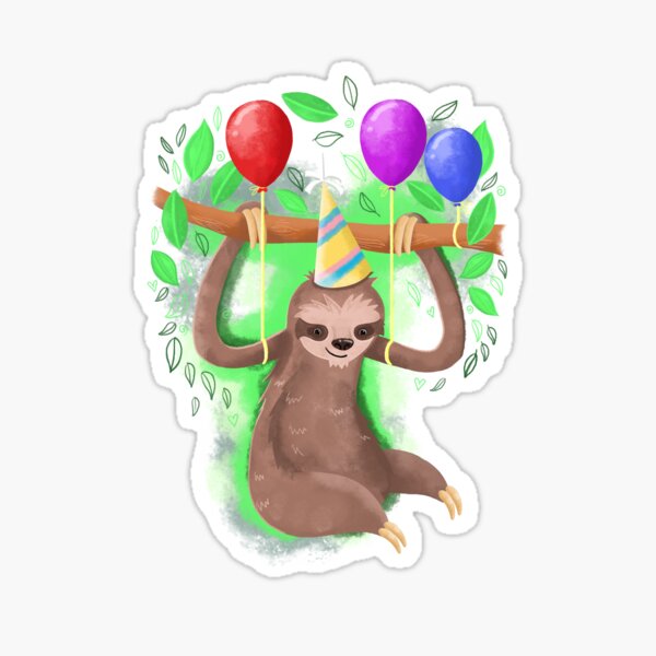 Get ready to party sloth Sticker